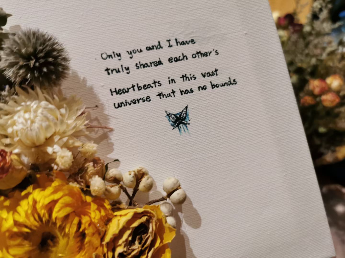Custom dried flower artwork